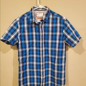 Denim & Flower short sleeve plaid shirt